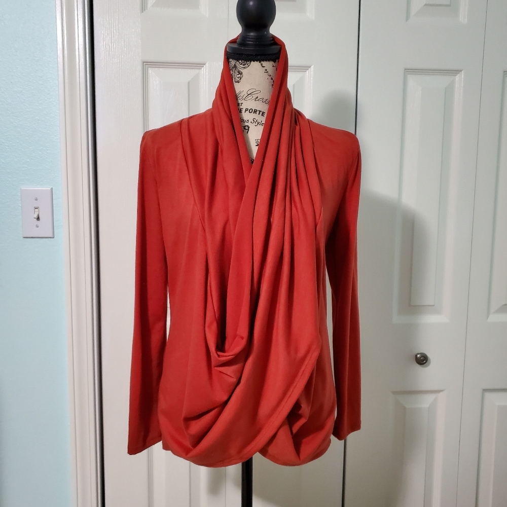 Knit top, burnt orange